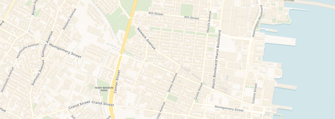 Street map of Gregory Park, Jersey City