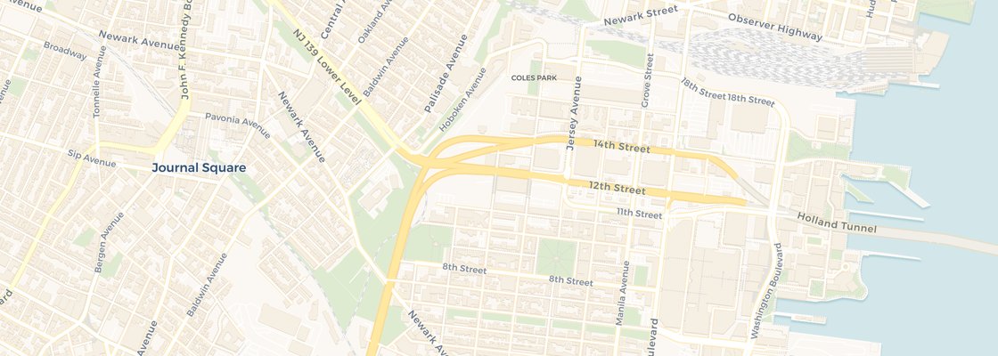 Street map of Hamilton Park, Jersey City