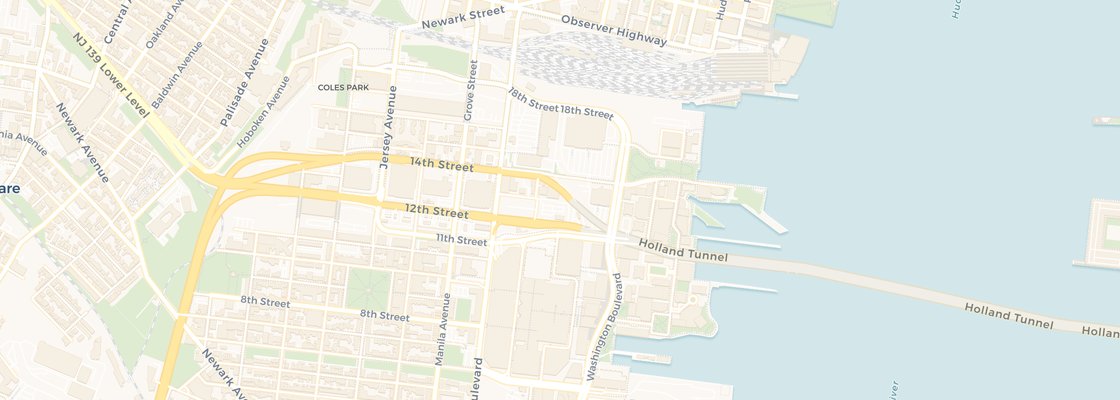 Street map of Newport, Jersey City