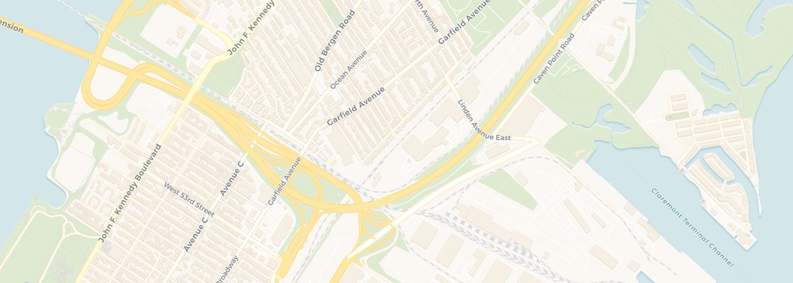 Street map of Greenville Yards, Jersey City