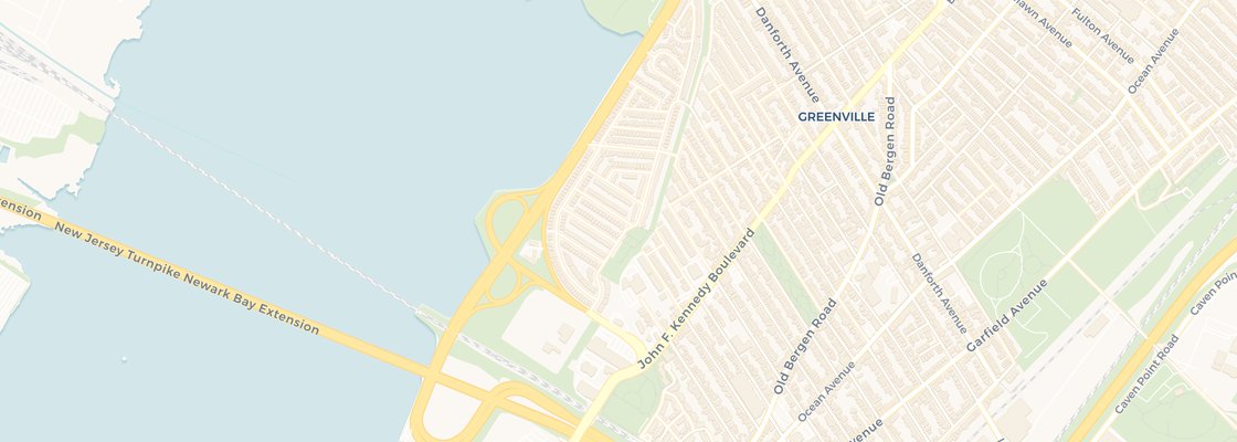 Street map of South Greenville, Jersey City