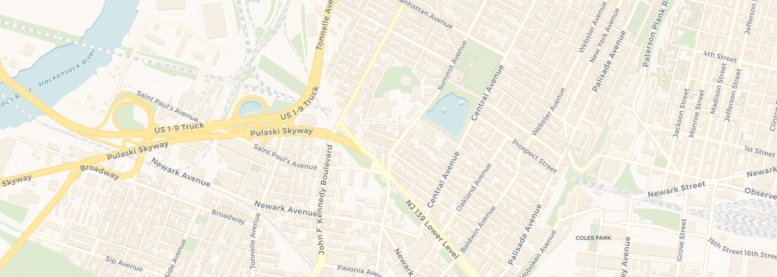 Street map of Resorvior, Jersey City
