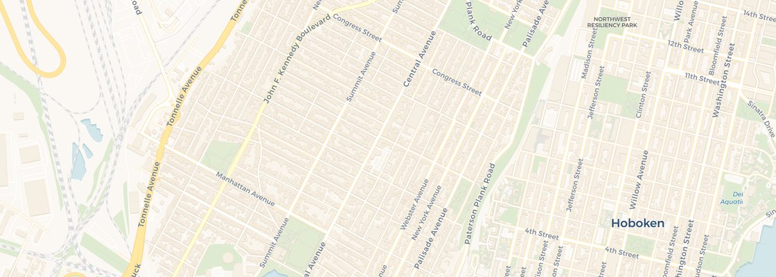Street map of Washington Village, Jersey City