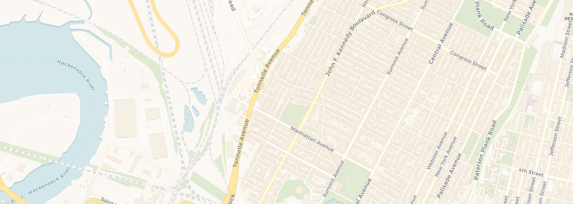 Street map of Waverly, Jersey City