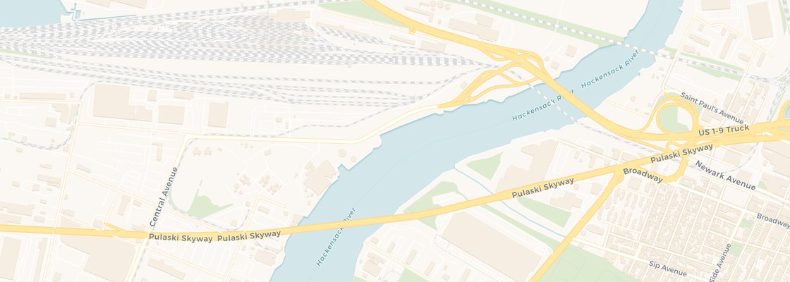 Street map of Hackensack, Jersey City